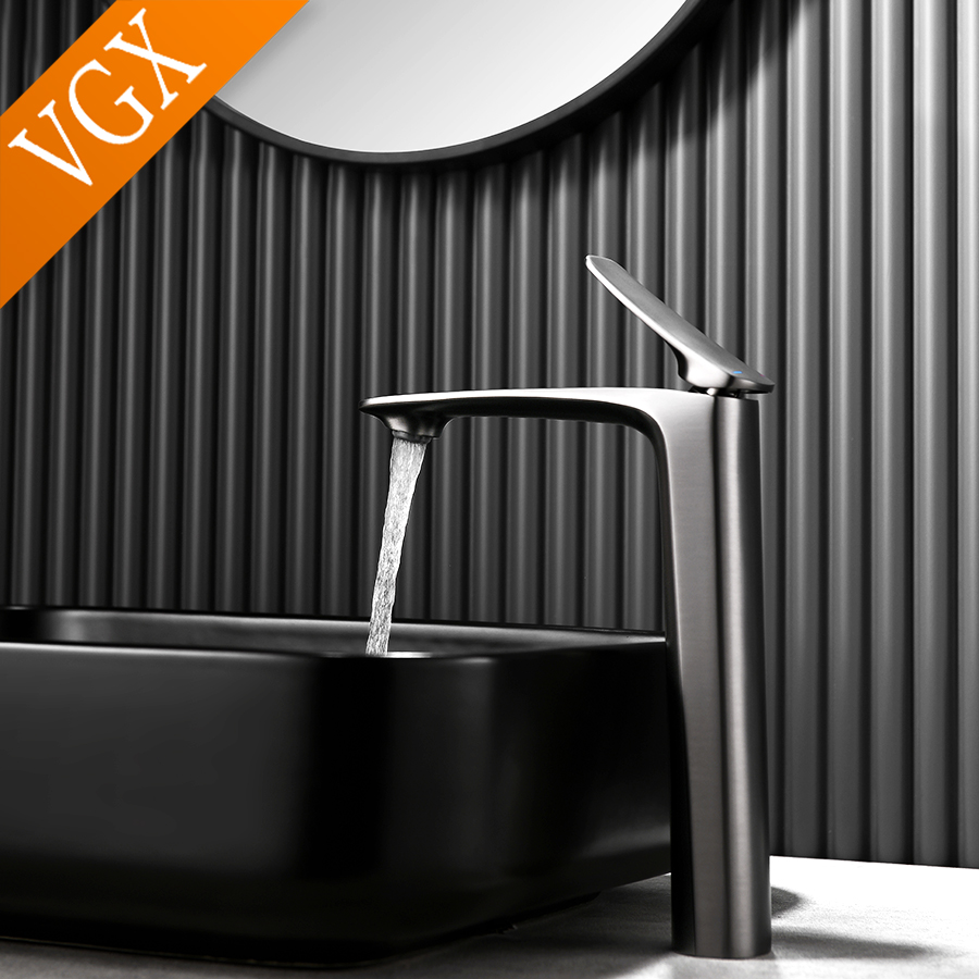 Home Bar Sink - VGX 高級浴室の蛇口高洗面器ミキサー背の高いシンクの蛇口グルメ洗面器水道器具温冷水タップ真鍮クロームブラック