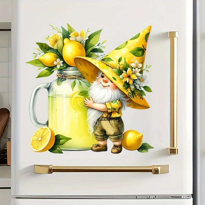 Citrus Juicer Bar - MT1380 # 甘酸っぱいレモンジュースドワーフ装飾ステッカー、使いやすく、ドア、冷蔵庫、窓、トイレ、