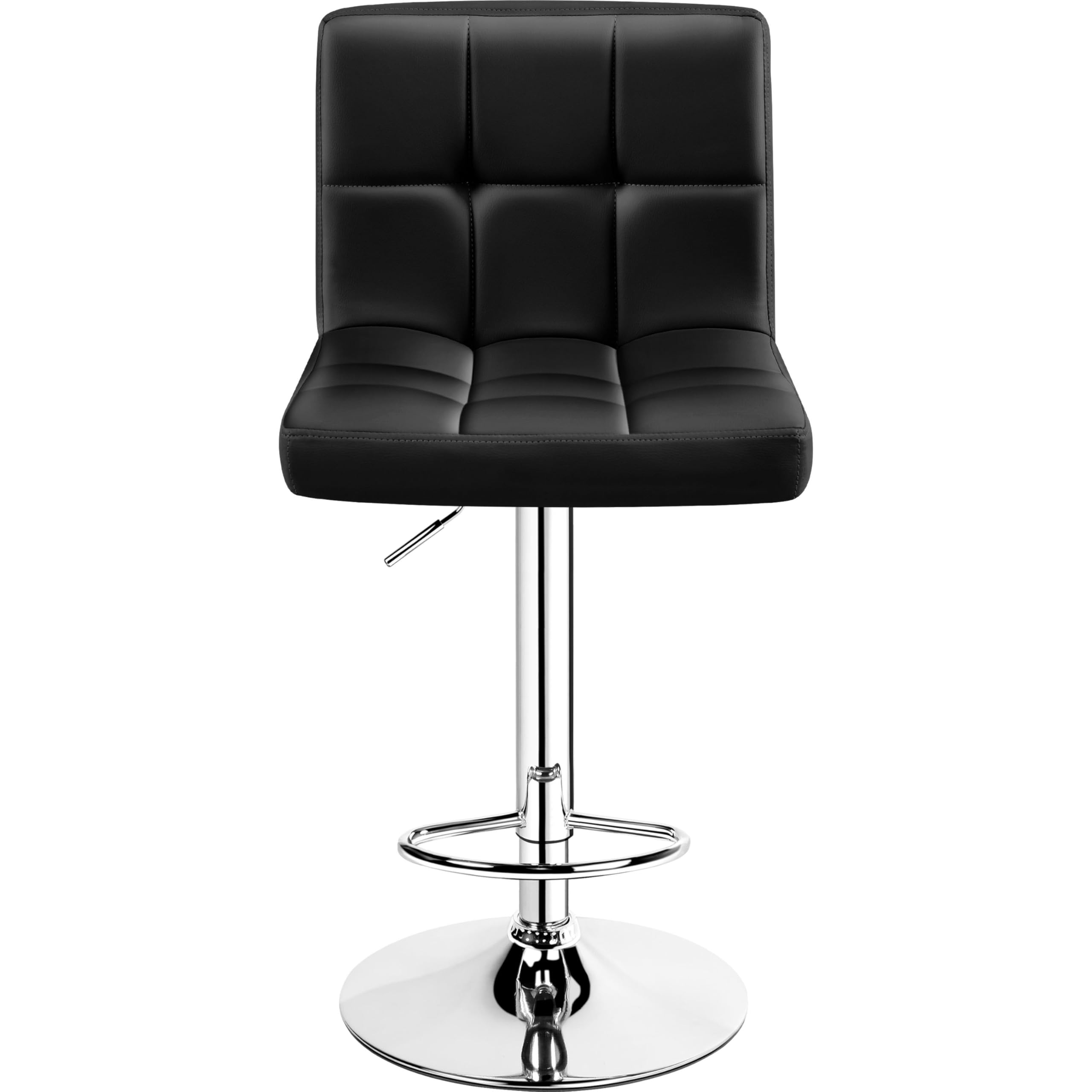 Home Bar Seating - モダンな調節可能なバースツール、PUレザー製回転式カウンタースツール、家庭用バー、キッチンアイランド用の防水シート、ブラック