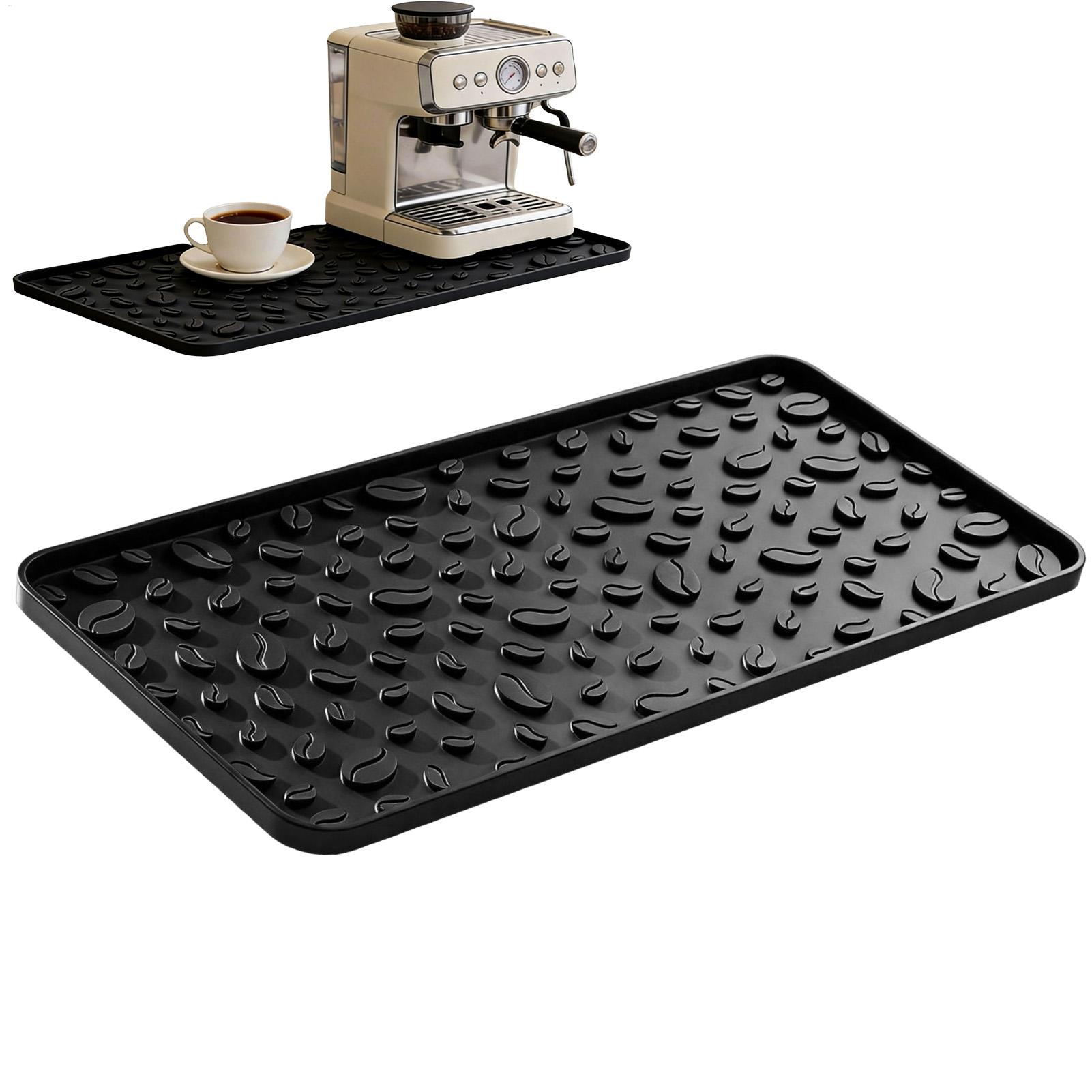 Bar Mat Rubber - コーヒーマット 滑り止め断熱パッド 16x8インチ 耐熱シリコンコーヒーマット カウンター用 食器乾燥プレートテーブルバー用
