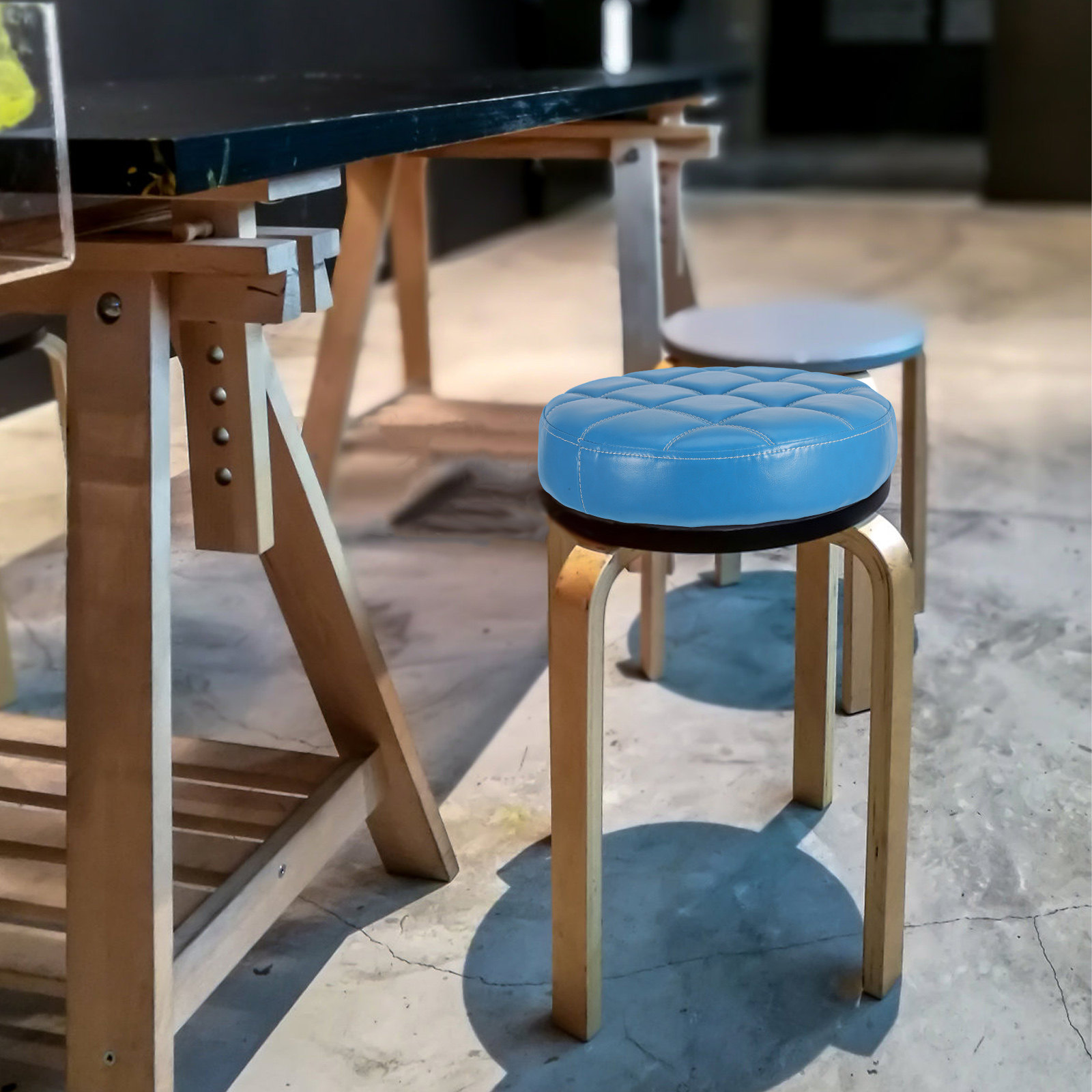 PU製丸型スツールシートクッション交換パッド、バーチェア、オ - Home Bar Seating のレビューと価格