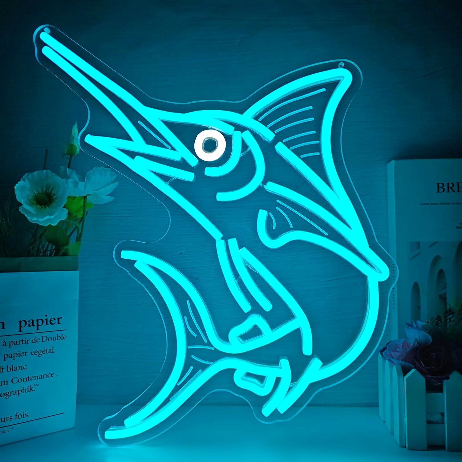 マーリンフィッシュネオンサイン 深海釣りをテーマにしたLED - Home Bar Signs のレビューと価格
