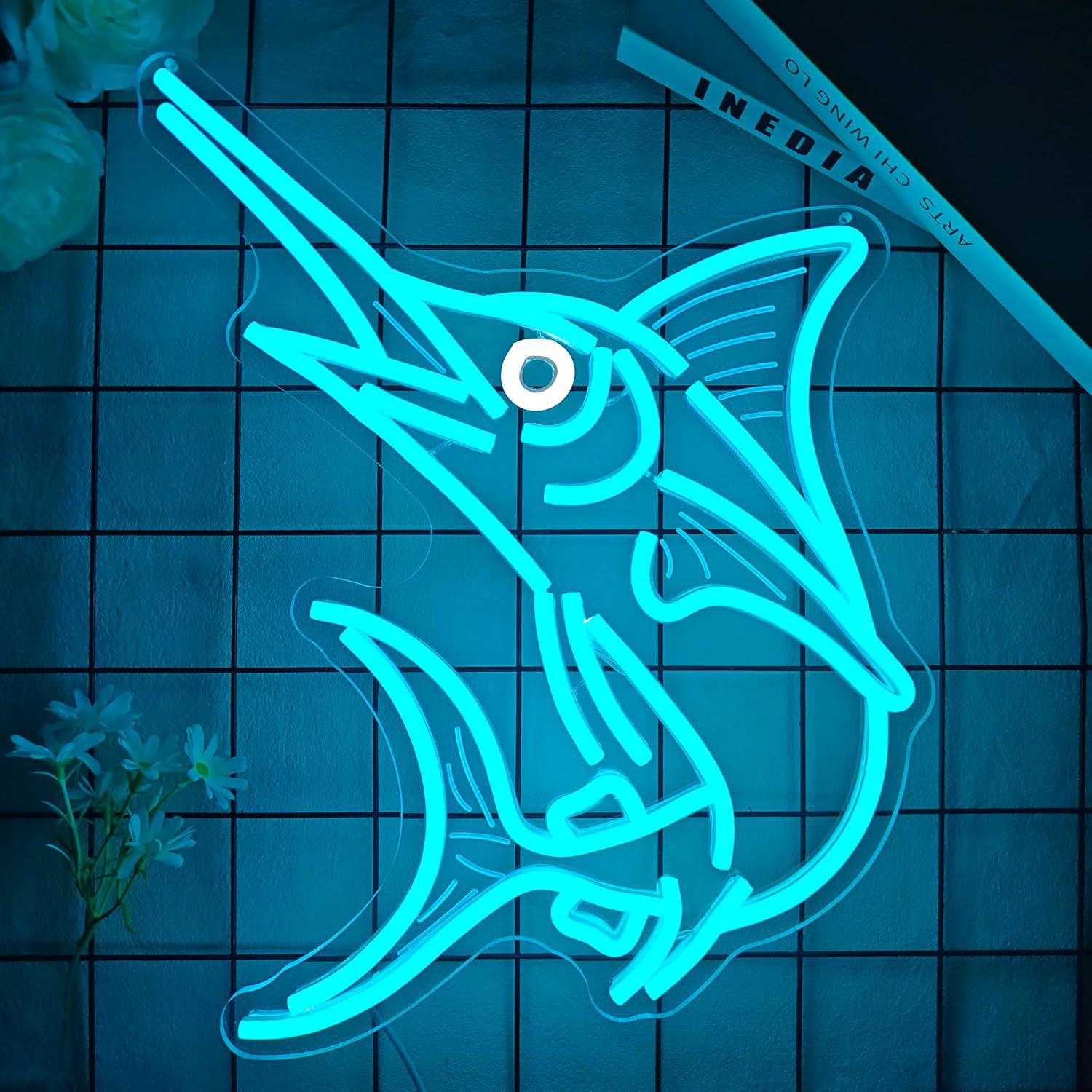 マーリンフィッシュネオンサイン 深海釣りをテーマにしたLED - Home Bar Signs のレビューと価格