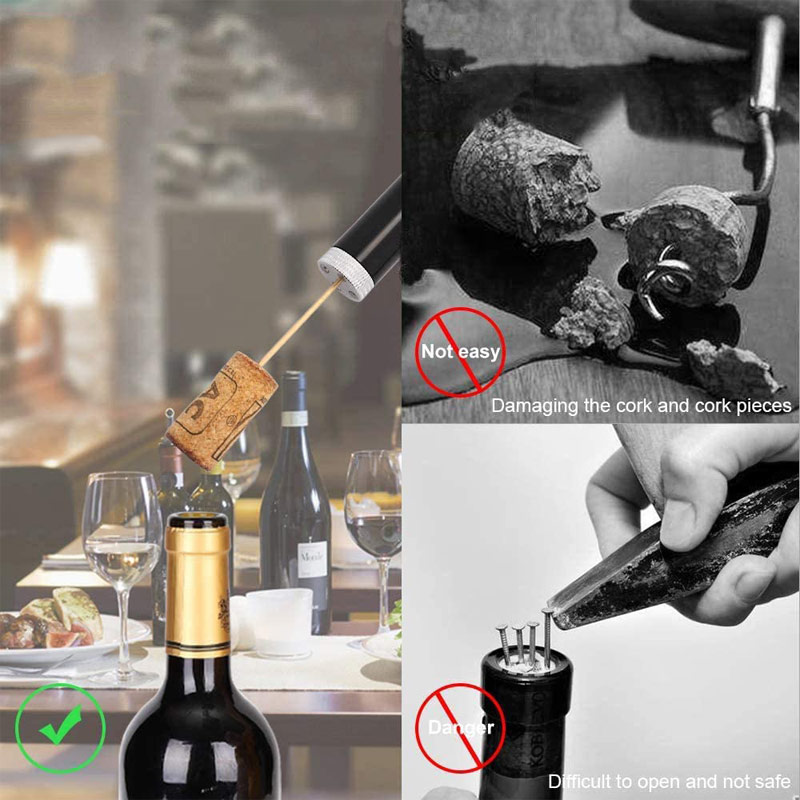 ポータブルワインボトルオープナー、エアポンプステンレススチー - Wine Preservation Pump のレビューと価格