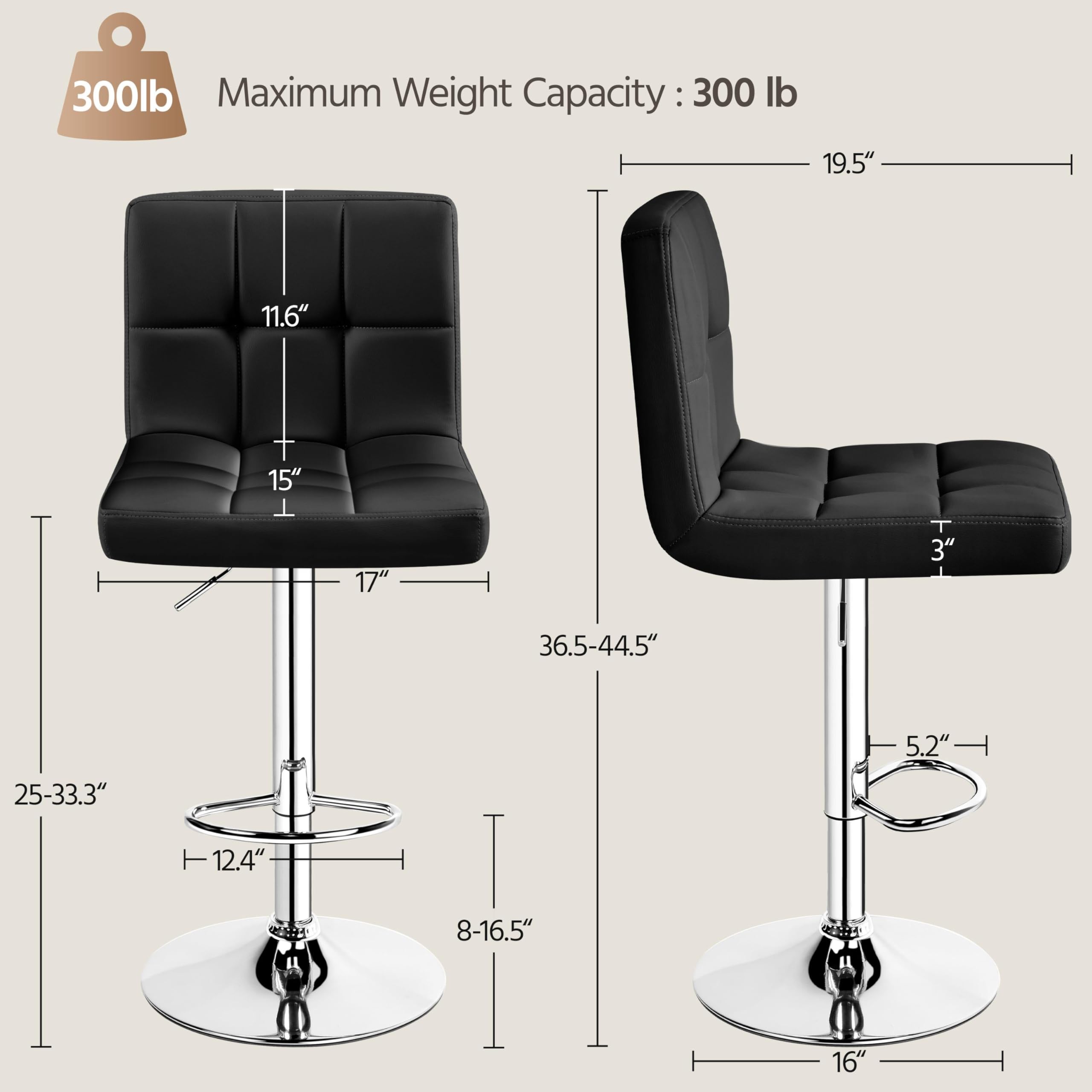 モダンな調節可能なバースツール、PUレザー製回転式カウンター - Home Bar Seating のレビューと価格