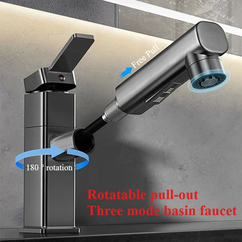 引き出し式バスルーム蛇口,温水と冷水ミキサー,洗面台シンク, - Home Bar Sink のレビューと価格