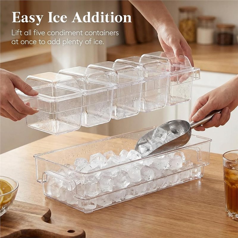 AB46-バー用品、冷蔵調味料容器、タコス用バーサービングセ - Garnish Tray Set のレビューと価格