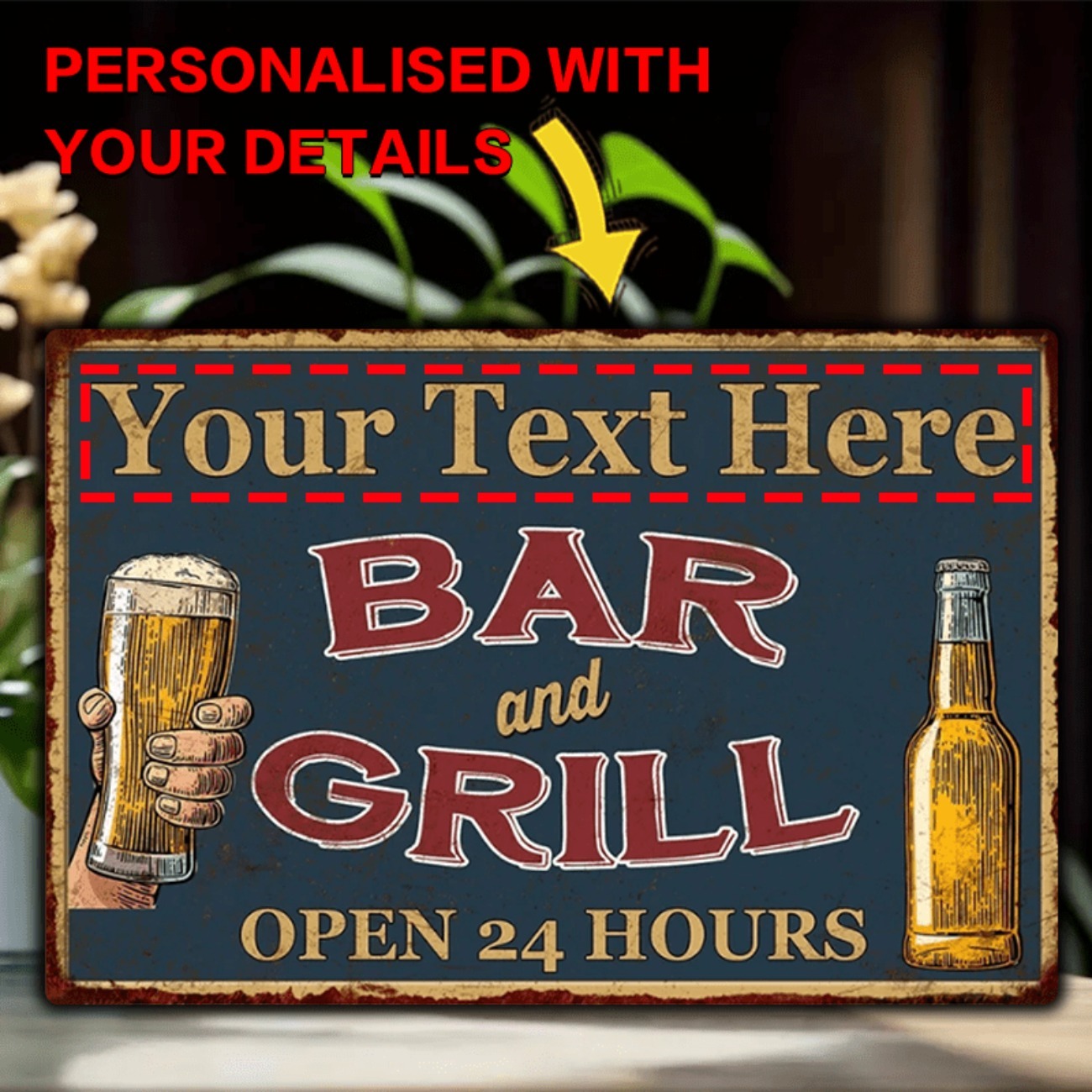 カスタマイズ可能なバー＆グリルアルミメタルサイン、家族経営の - Home Bar Signs のレビューと価格