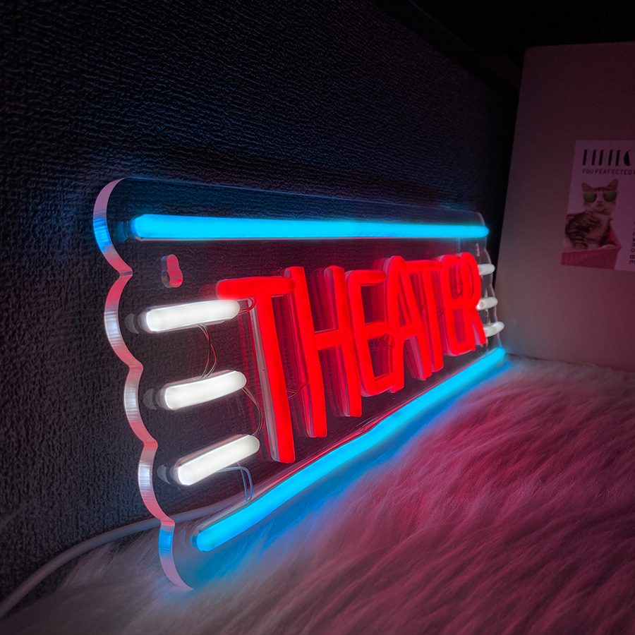 劇場用ネオンサイン（壁装飾用）、ホームシアター装飾用ライトア - Home Bar And Theater のレビューと価格