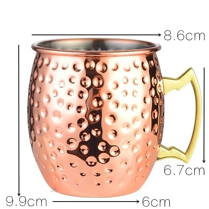 8個入り槌目模様モスコミュール銅製マグカップセット - ステ - Mule Copper Mug のレビューと価格