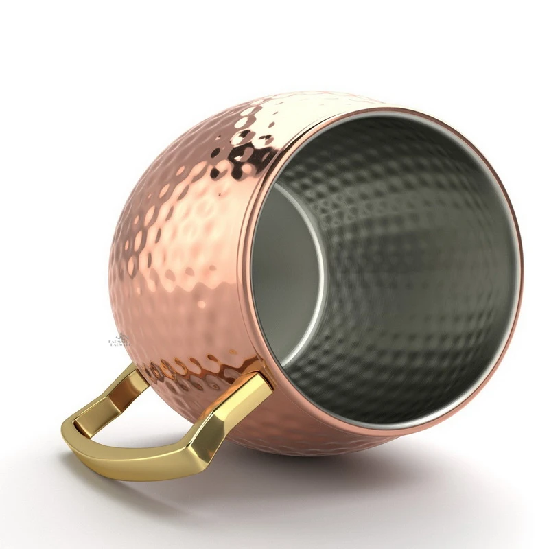8個入り槌目模様モスコミュール銅製マグカップセット - ステ - Mule Copper Mug のレビューと価格