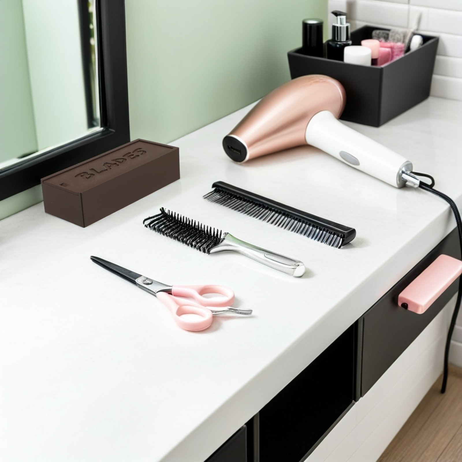二重コンパートメントブラウンブレード収納プラスチックケース、 - Home Barber のレビューと価格