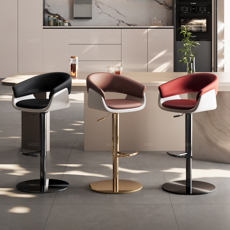 モダンなアクセントバースツール、北欧風回転式デザイナーズバー - Home Bar Stools のレビューと価格